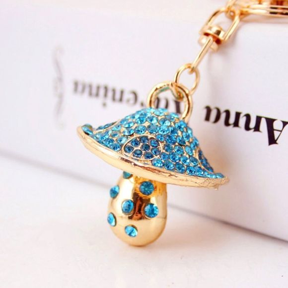 None Accessories - Blue Mushroom Keychain Charm